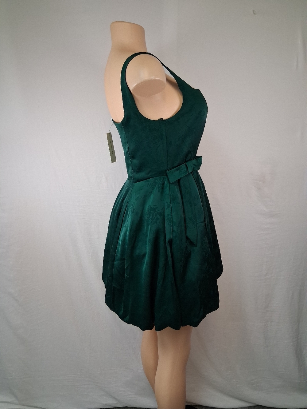 Francesca's Collections Dark Emerald Floral Jacquard Mini Dress Size S - Picture 8 of 17